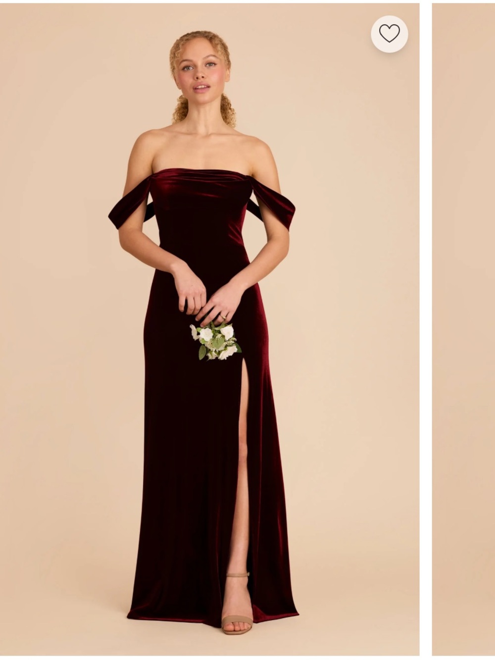 Birdy Grey Off-Shoulder Velvet Maxi Dress in Burgundy